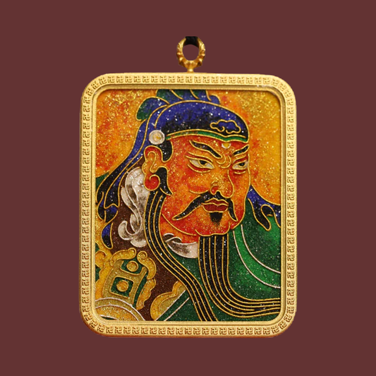 【Loyal Liver and Bravery】 Guan Gong Wealth God Tangka Necklace