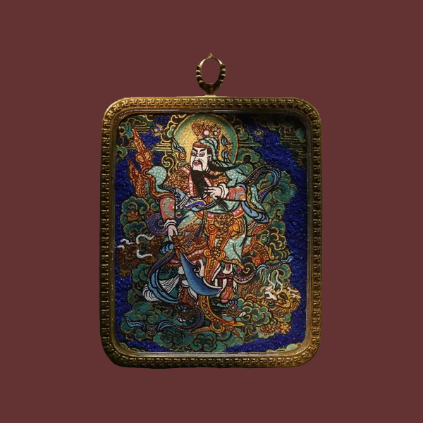 【Unparalleled】 Guan Gong God of Wealth Tangka Necklace